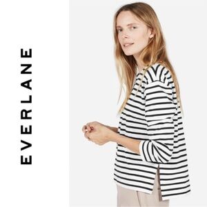 Everlane Black and White Striped Top